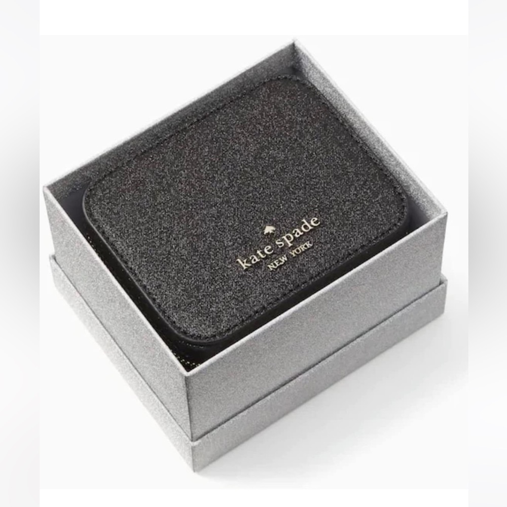 NWT Kate Spade Tinsel Boxed Jewelry Holder Glitter (Black) - Picture 3 of 8